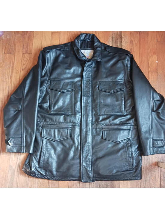 Other - Cooper Genuine Leather US Army Field Jacket  Mens XXL Black Great Vintage